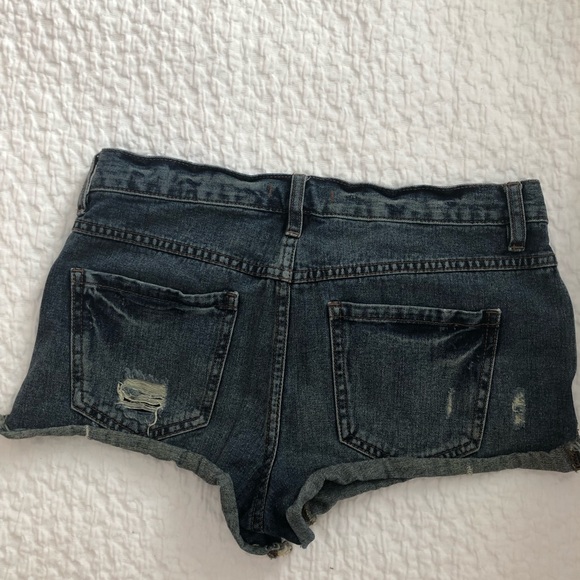 Free People Distressed Jean Shorts - Picture 2 of 8
